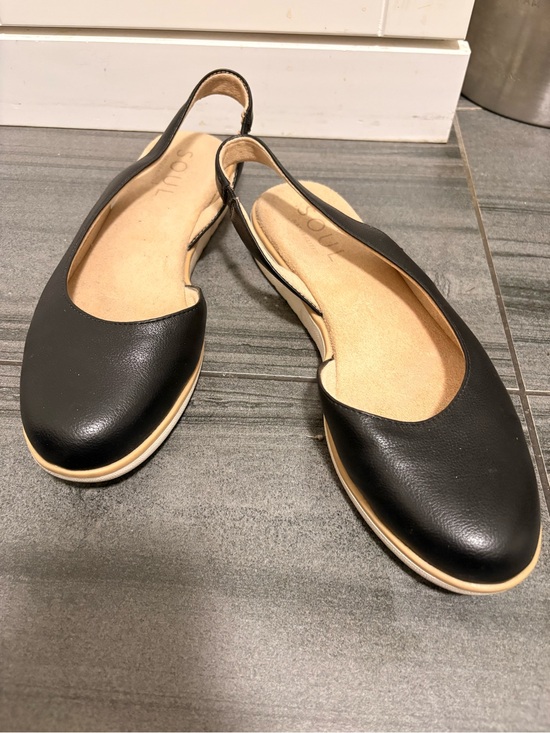 SOUL Naturalizer Shoes - Size 9 Black Women's Slingback Flats - Casual Slip-On Comfort
